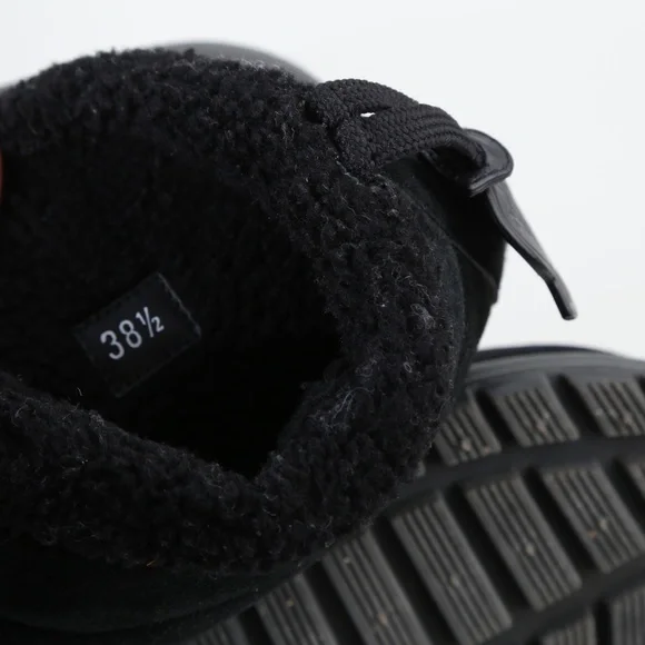 Moncler Hermosa Shearling Suede Quilted Ankle Boots Black 38.5 Woman's - Picture 16 of 16